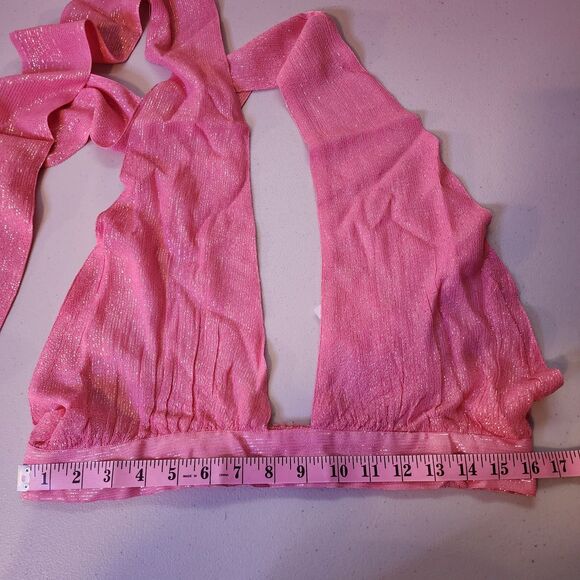 Sundress Amy Crop Top Womens XL Marbella Pink Wrap Top Criss-Cross Chest - Picture 9 of 13